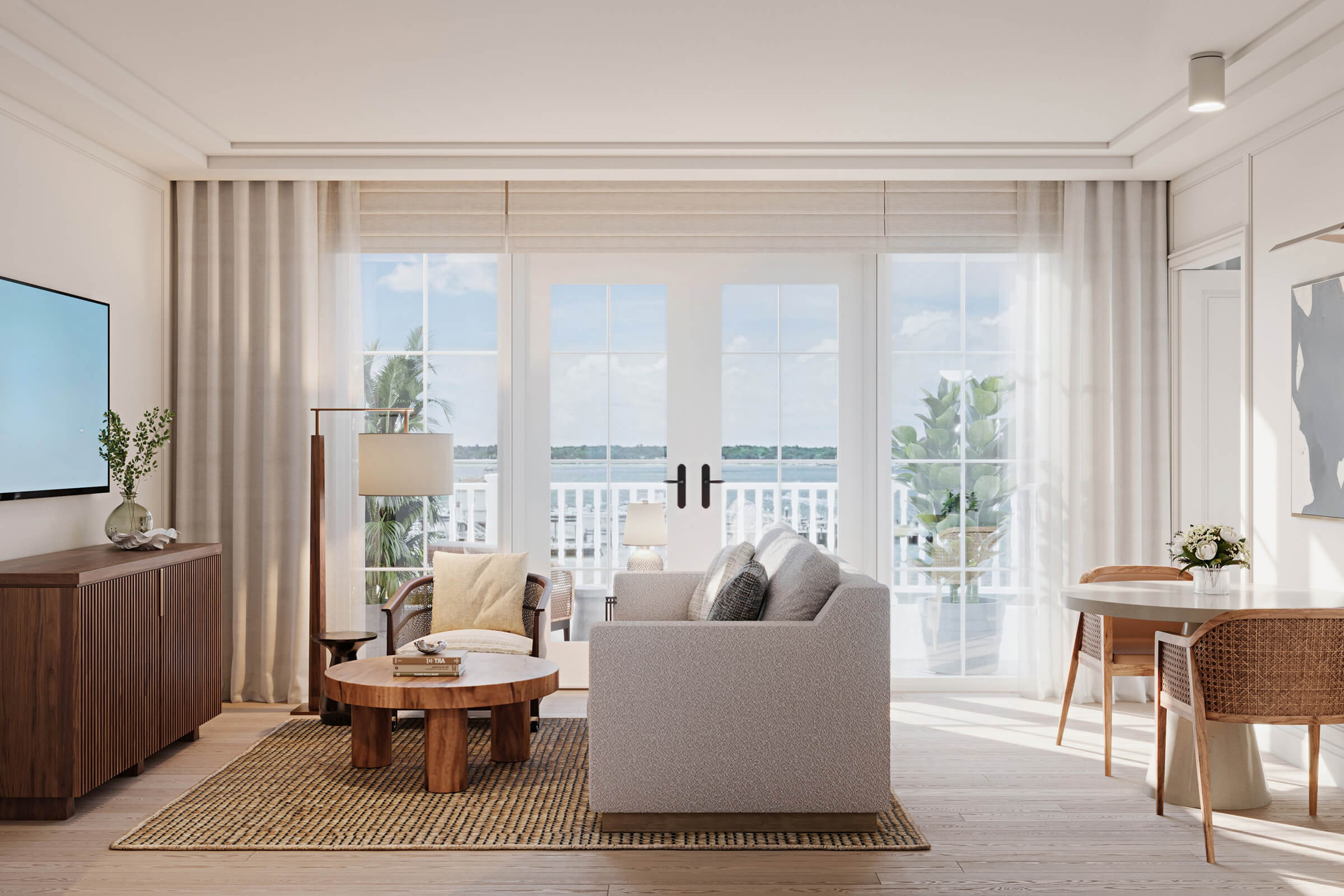 Waterfront one bedroom suite accommodations at The Cooper.