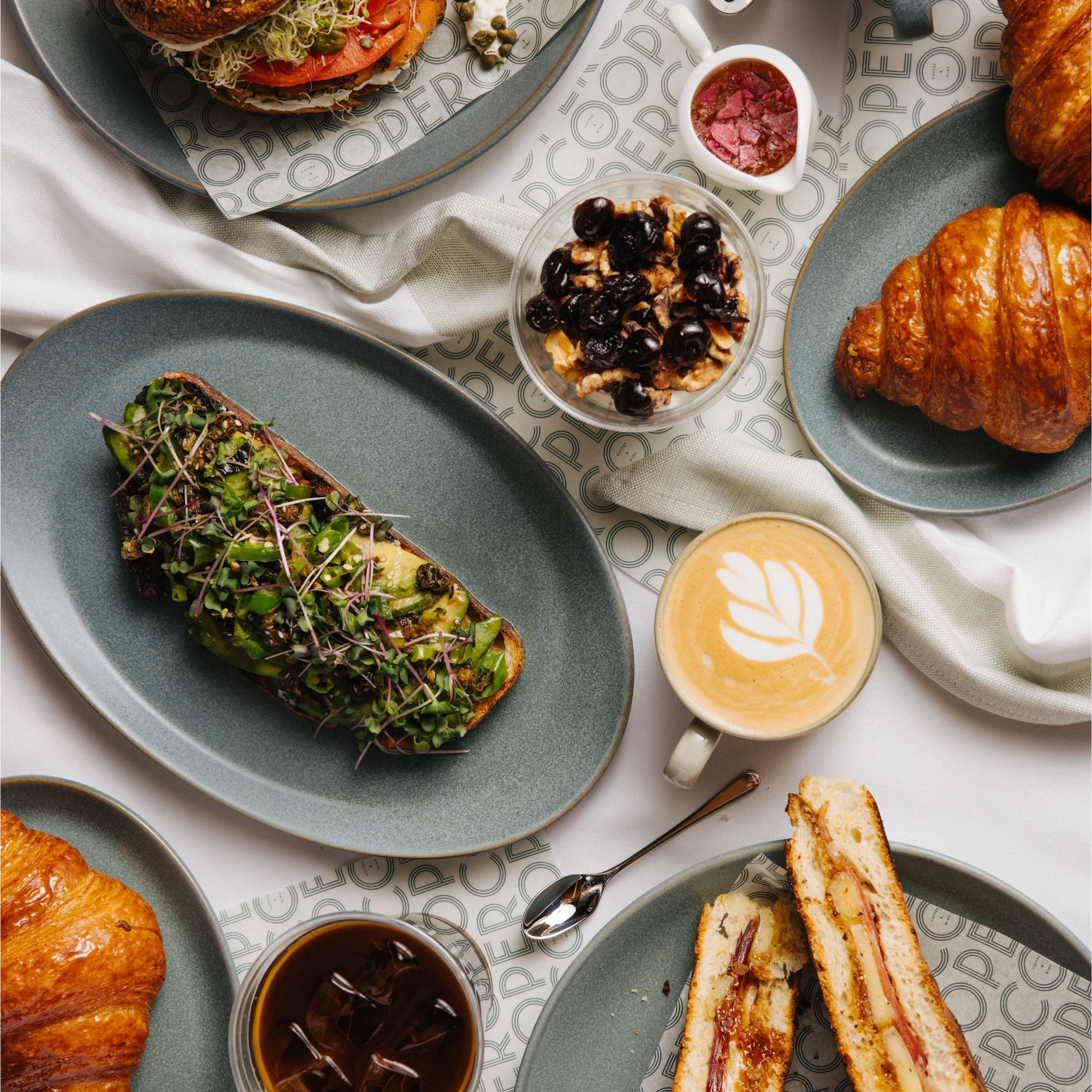 Image of table of food from Cooper Coffee & Wine